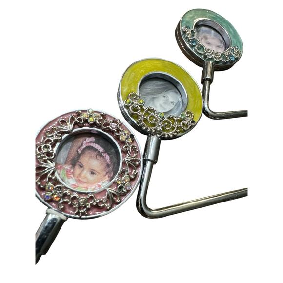 SPRING STREET SET OF 3 MAGNETIC FRAME PURSE HOOKS HANDBAG HOLDERS FOLDING - Picture 3 of 5